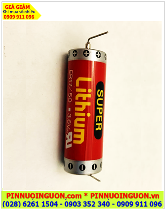 Maxell ER17/50 (chân thép hàn); Pin nuôi nguồn Maxell ER17/50 dòng SUPER LITHIUM 3.6v 2750mAh